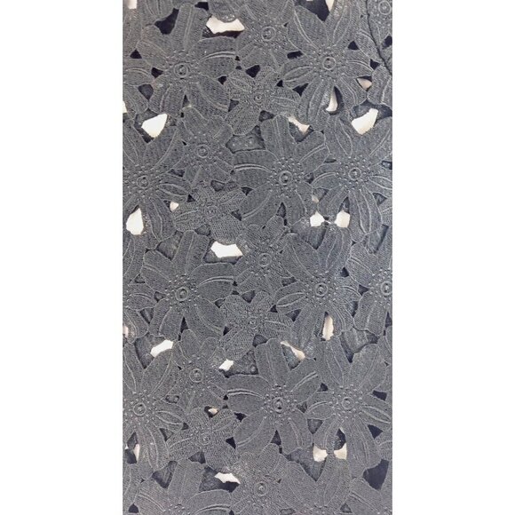 Tunic Top Black Eyelet Emrodrey Floral Short Sleeve Cut-Out Blouse Sz L Boho - Picture 9 of 11